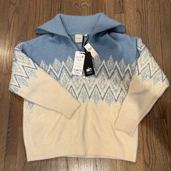 NWT Varley Hedda Fairisle Half-Zip Knit, Size M - Picture 2 of 8